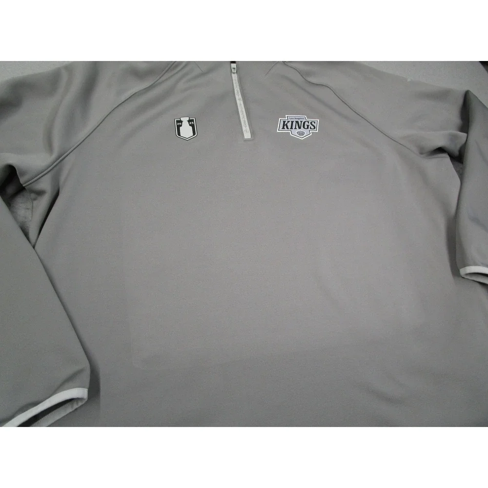 Fanatics Authentic Pro Los Angeles Kings Mens 2XL Gray Quarter Zip Pullover NHL
